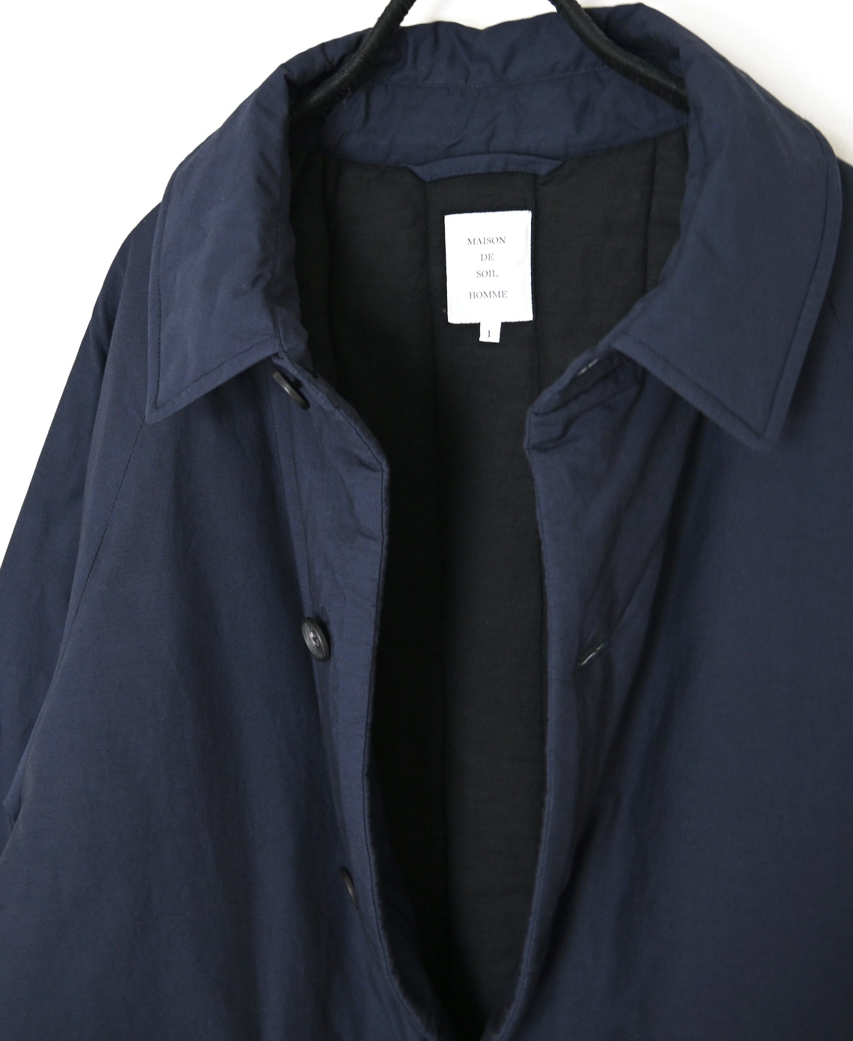 MDSH26521 PADDED 60s ORGANIC POPLIN PLAIN REGULAR COLLAR OVER HALF COAT