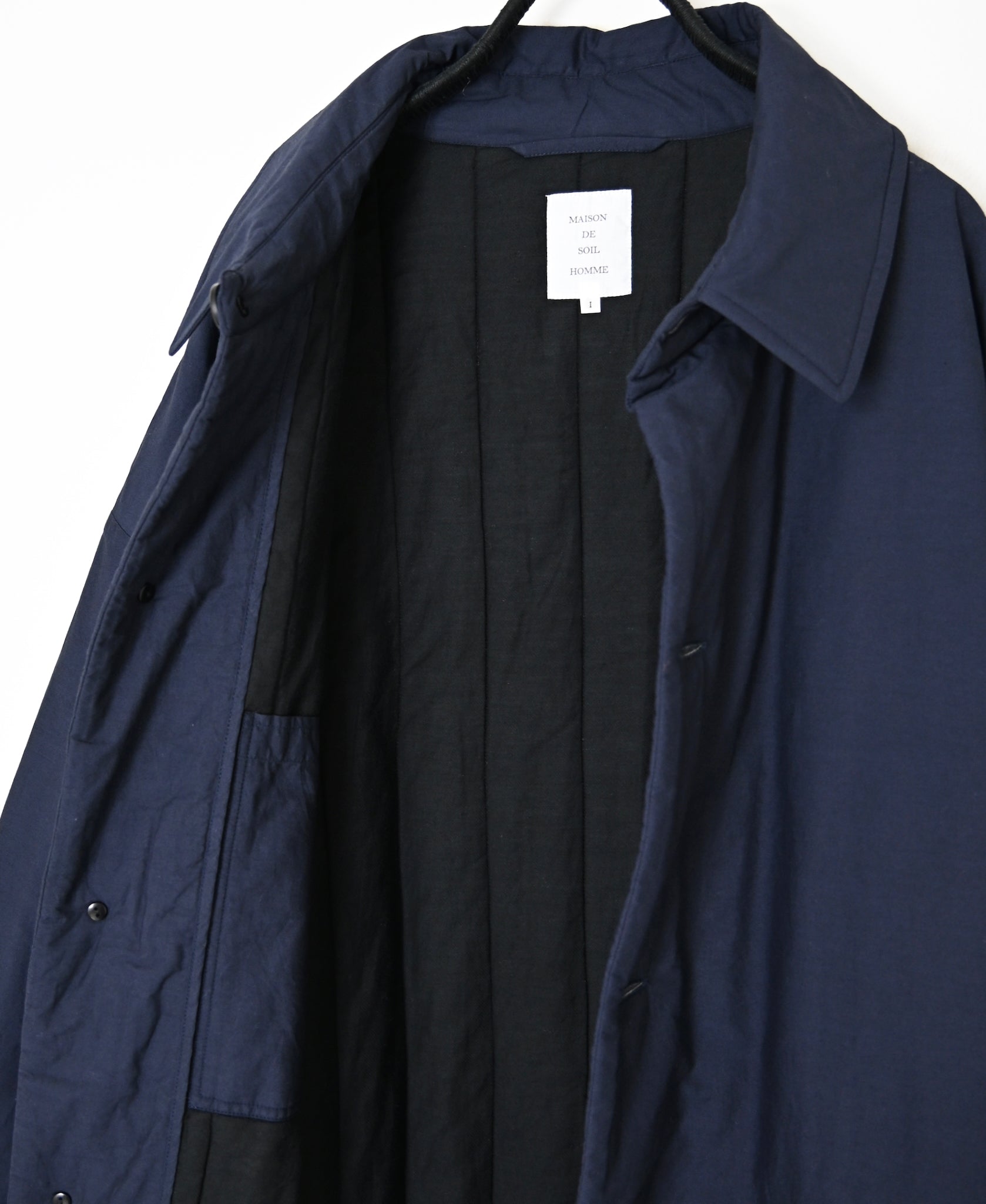 MDSH26522 PADDED 60s ORGANIC POPLIN PLAIN REGULAR COLLAR OVER COAT