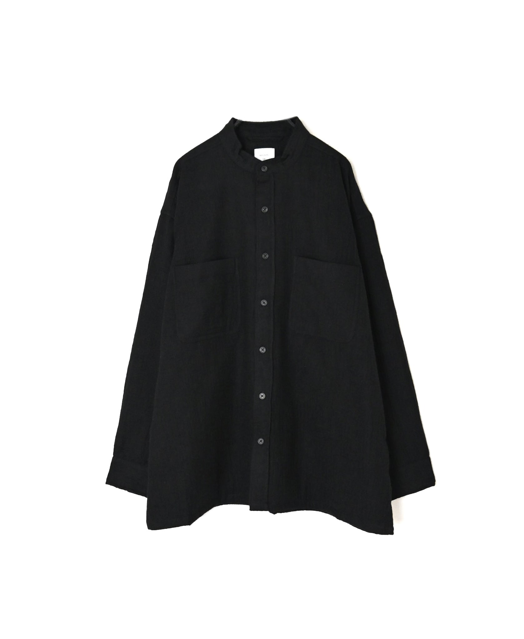 MDSH26531 BOILED WOOL PLAIN BANDED COLLAR JACKET