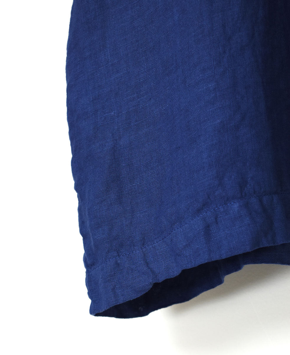 NAM1631LP LINEN PLAIN OVERDYE BOAT NECK S/SL SHIRT
