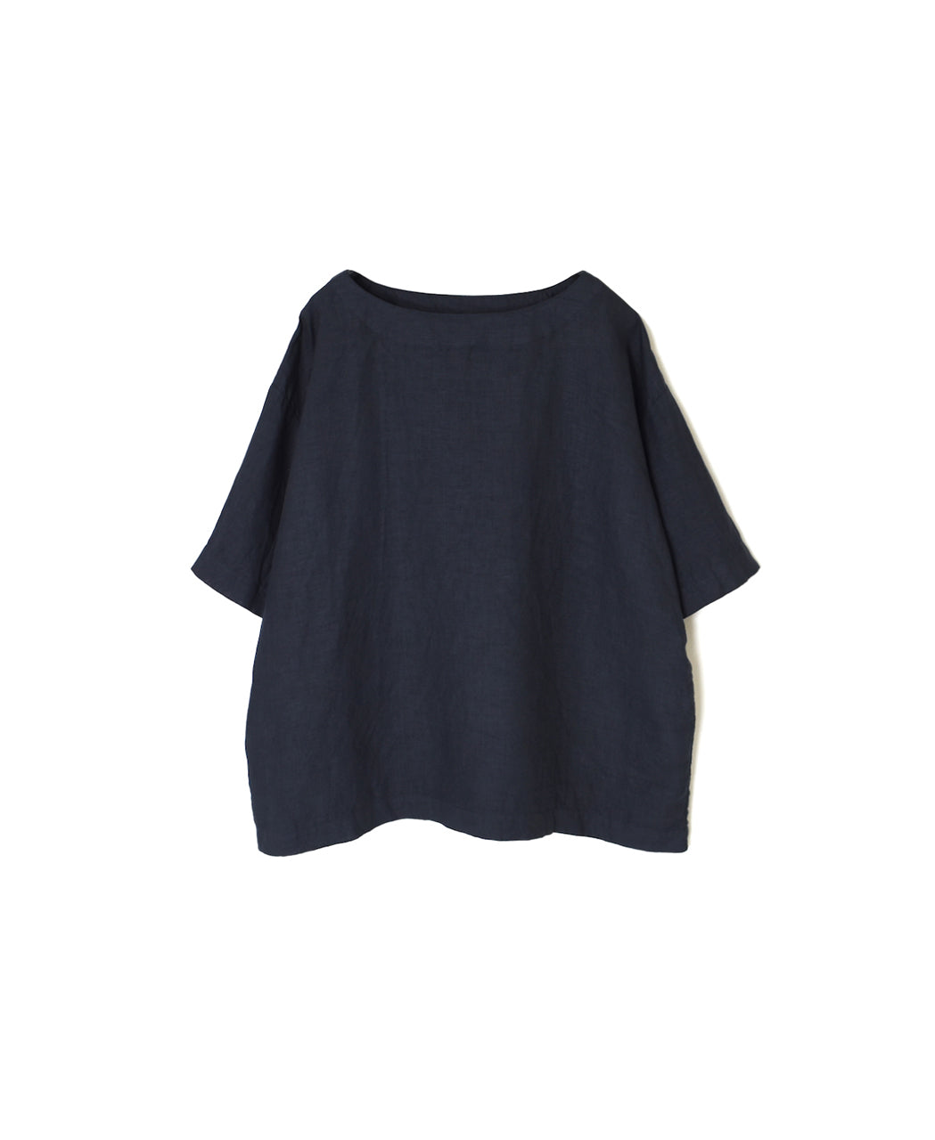 NAM1631LP LINEN PLAIN OVERDYE BOAT NECK S/SL SHIRT