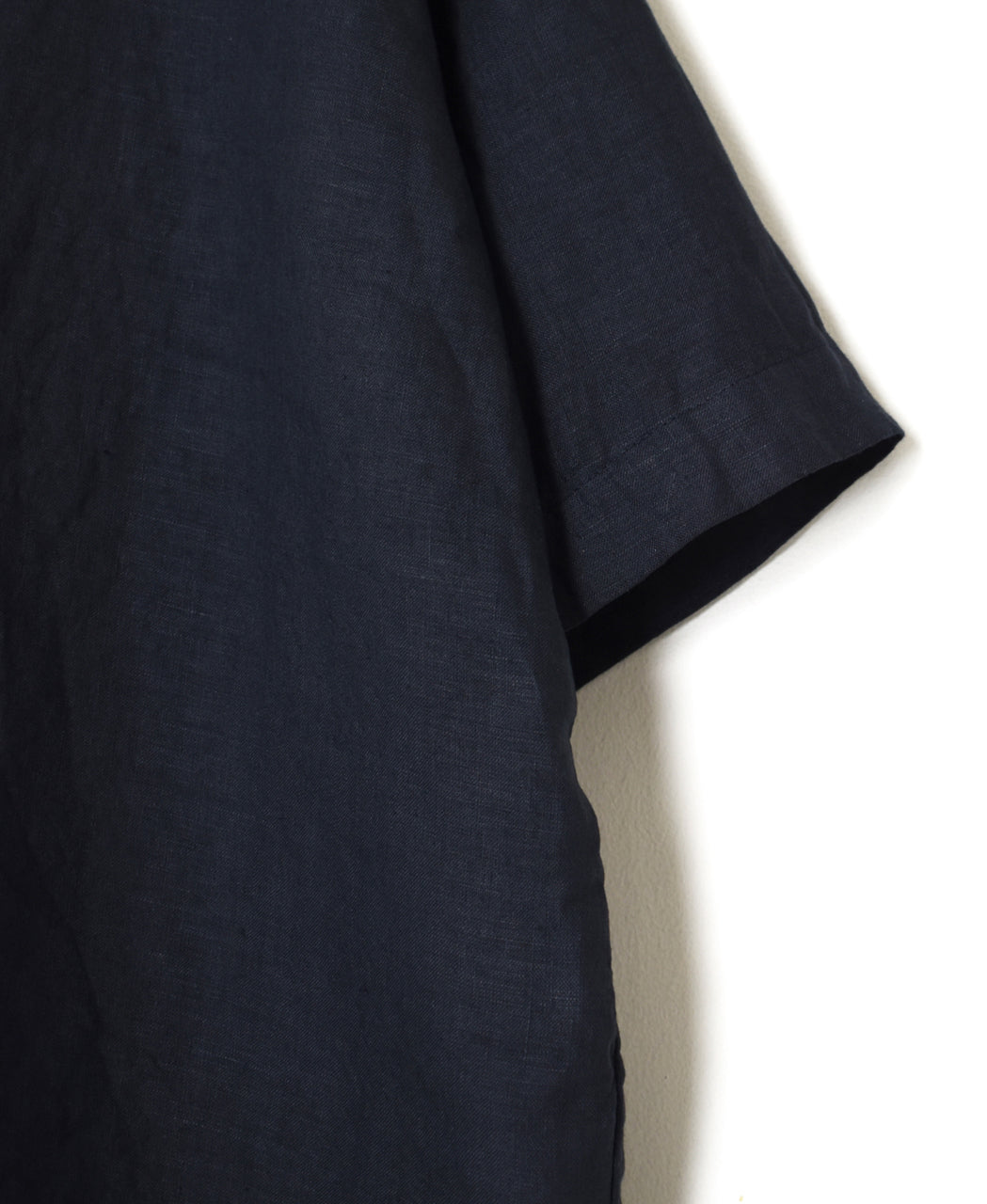 NAM1631LP LINEN PLAIN OVERDYE BOAT NECK S/SL SHIRT