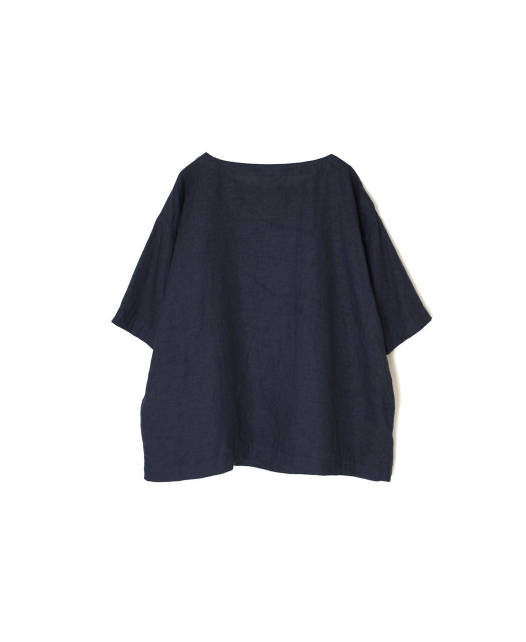 NAM1631LP LINEN PLAIN OVERDYE BOAT NECK S/SL SHIRT
