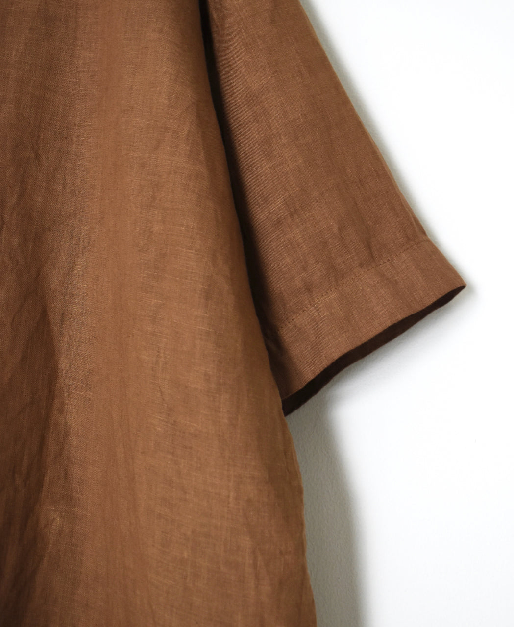 NAM1631LP LINEN PLAIN OVERDYE BOAT NECK S/SL SHIRT