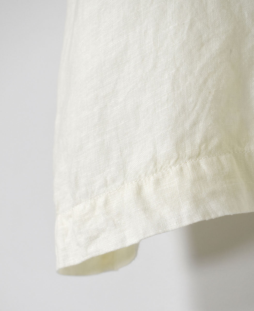 NAM1631LP LINEN PLAIN OVERDYE BOAT NECK S/SL SHIRT