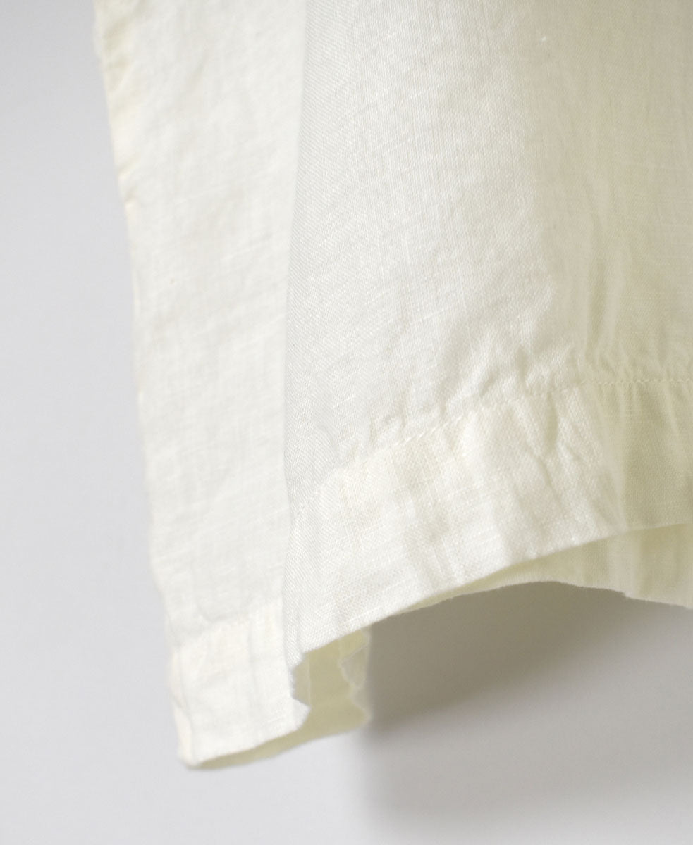 NAM1631LP LINEN PLAIN OVERDYE BOAT NECK S/SL SHIRT