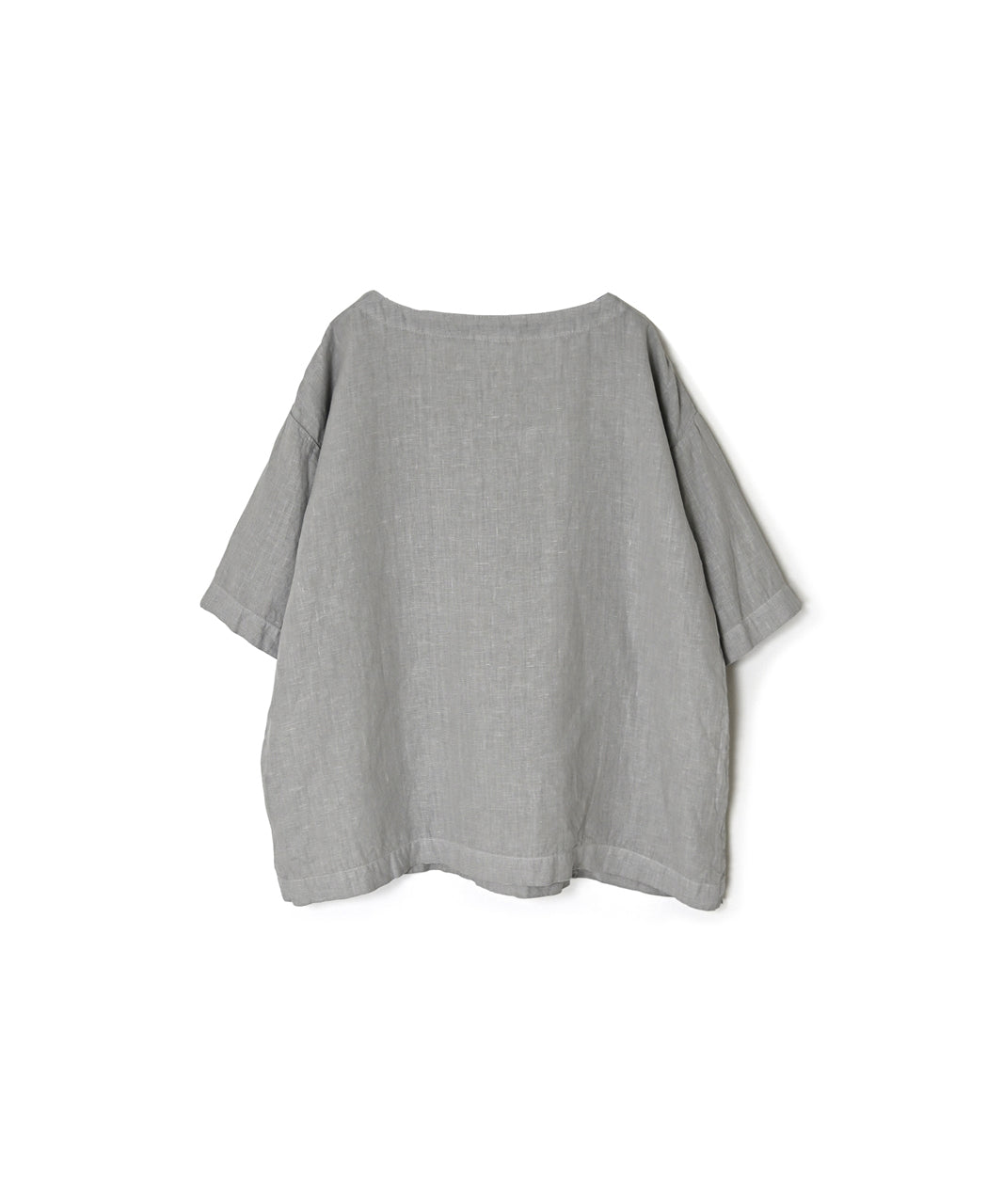 NAM1631LP LINEN PLAIN OVERDYE BOAT NECK S/SL SHIRT