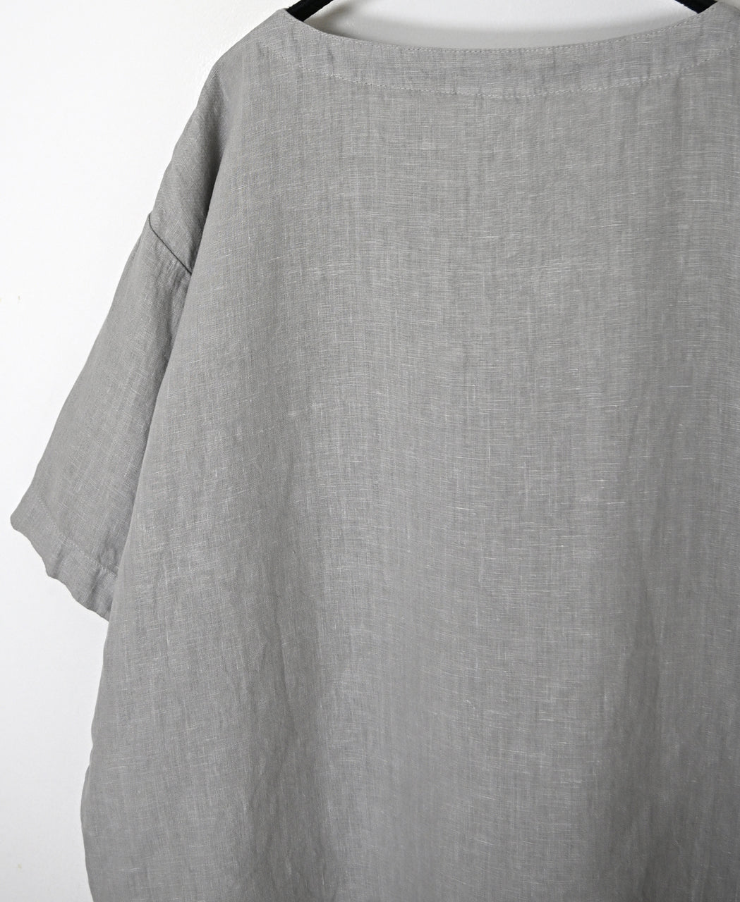 NAM1631LP LINEN PLAIN OVERDYE BOAT NECK S/SL SHIRT
