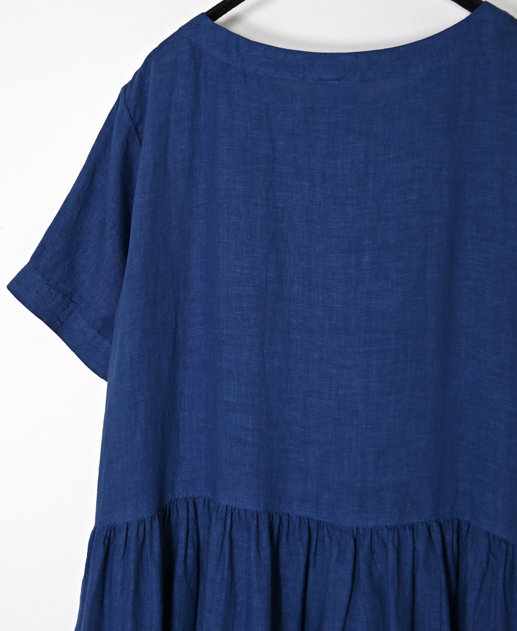NAM1632LP LINEN PLAIN OVERDYE BOAT NECK S/SL ONE-PIECE