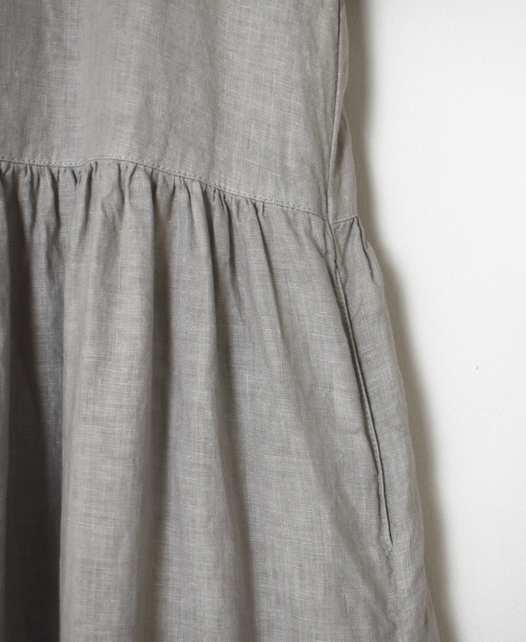 NAM1632LP LINEN PLAIN OVERDYE BOAT NECK S/SL ONE-PIECE