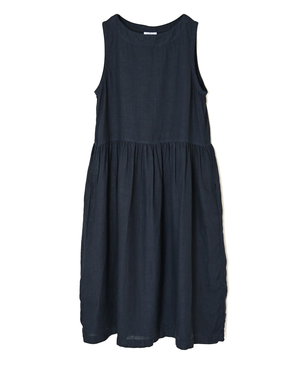 NAM1633LP LINEN PLAIN (OVERDYE) BOAT NECK NO/SL ONE-PIECE