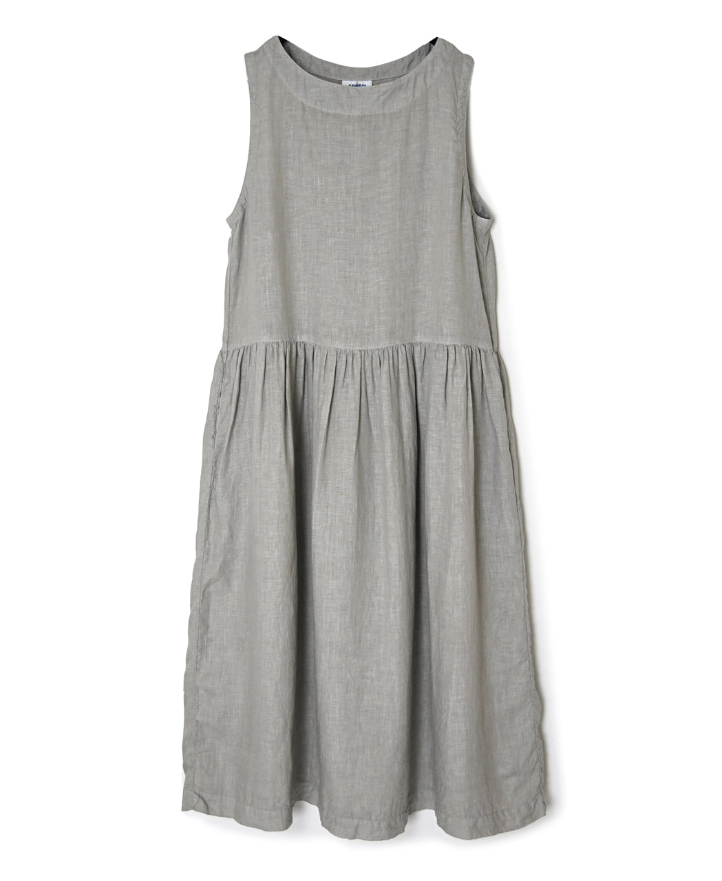 NAM1633LP LINEN PLAIN (OVERDYE) BOAT NECK NO/SL ONE-PIECE