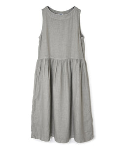 NAM1633LP LINEN PLAIN (OVERDYE) BOAT NECK NO/SL ONE-PIECE