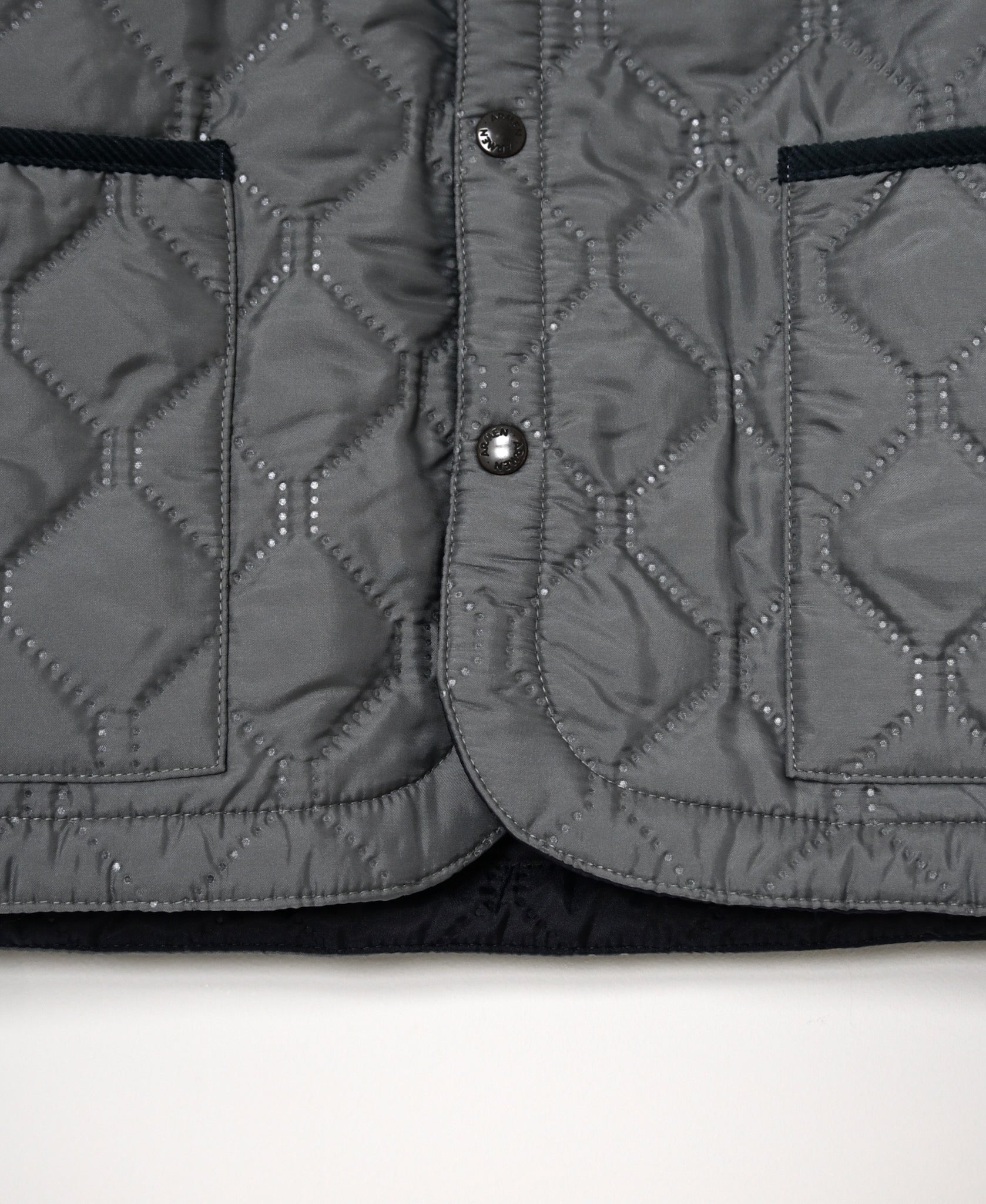 NAM2651PP POLYESTER × POLYESTER OVERSIZED NO COLLAR JACKET WITH RIBBED CUFF