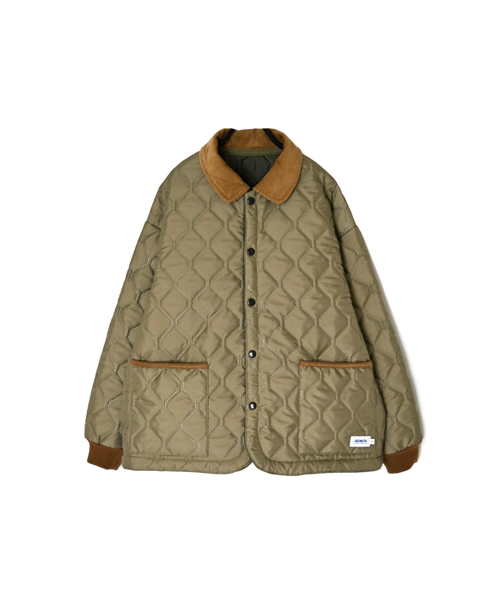 NAM2652PP POLYESTER × POLYESTER OVERSIZED STAND FALL COLLAR JACKET WITH RIBBED CUFF