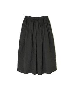 NMDS262139D 60s STITCHED ORGANIC CAMBRIC OVERDYE GATHERED SKIRT WITH LINING