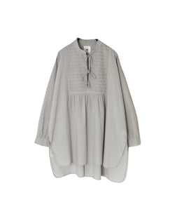 NMDS26222 60s ORGANIC CAMBRIC WITH EMB BANDED COLLAR EMB TUNIC