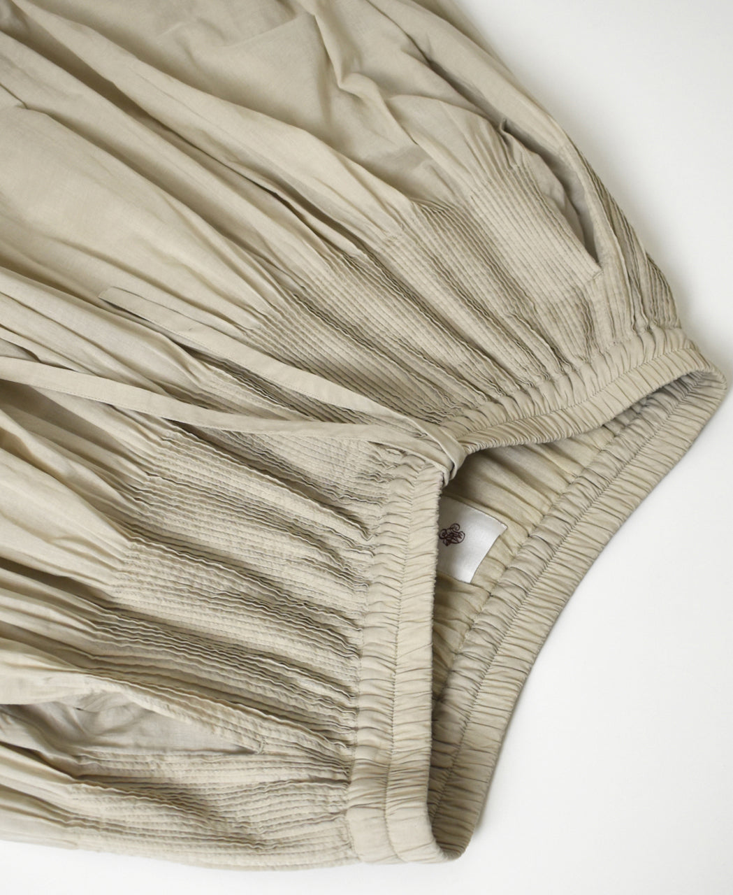 NMDS26245 80s ORGANIC COTTON VOILE MINI PINTUCK FLARED SKIRT