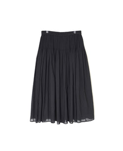 NMDS26245 80s ORGANIC COTTON VOILE MINI PINTUCK FLARED SKIRT