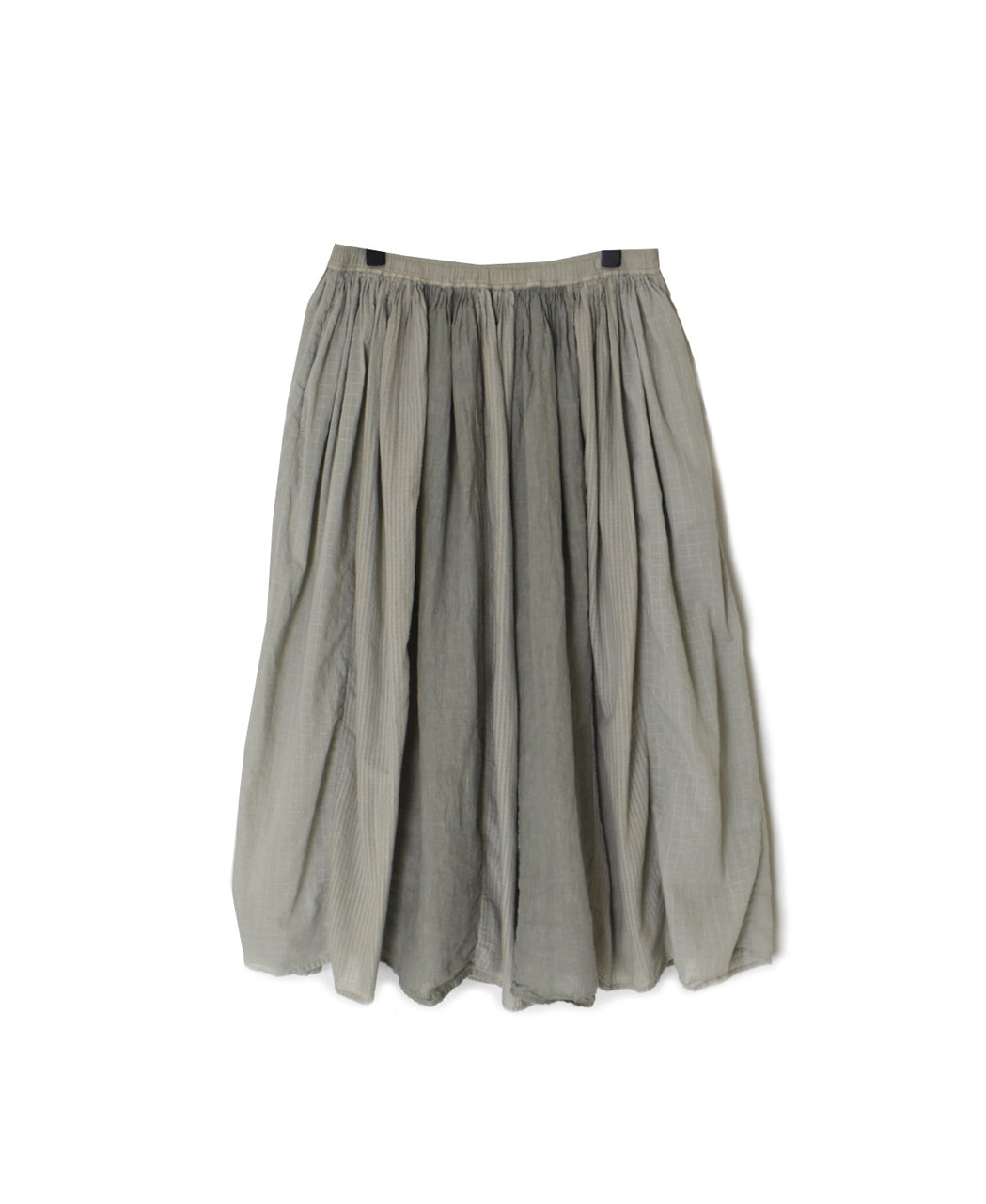 NMDS26265D 80s ORGANIC COTTON/80s LINEN PATCHWORK OVERDYE RAJASTHAN TUCK GATHERED SKIRT
