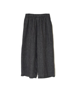 NMDS26285 80s POWER LOOM LINEN CHECK WIDE PANTS