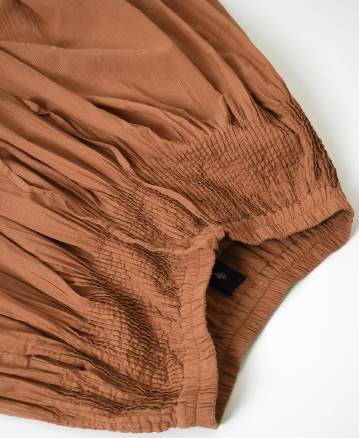 NMDS26515D 80s ORGANIC VOILE STRIPE (OVERDYE) MINI PINTUCK FLARED SKIRT