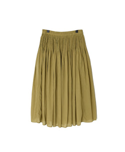 NMDS26515D 80s ORGANIC VOILE STRIPE (OVERDYE) MINI PINTUCK FLARED SKIRT