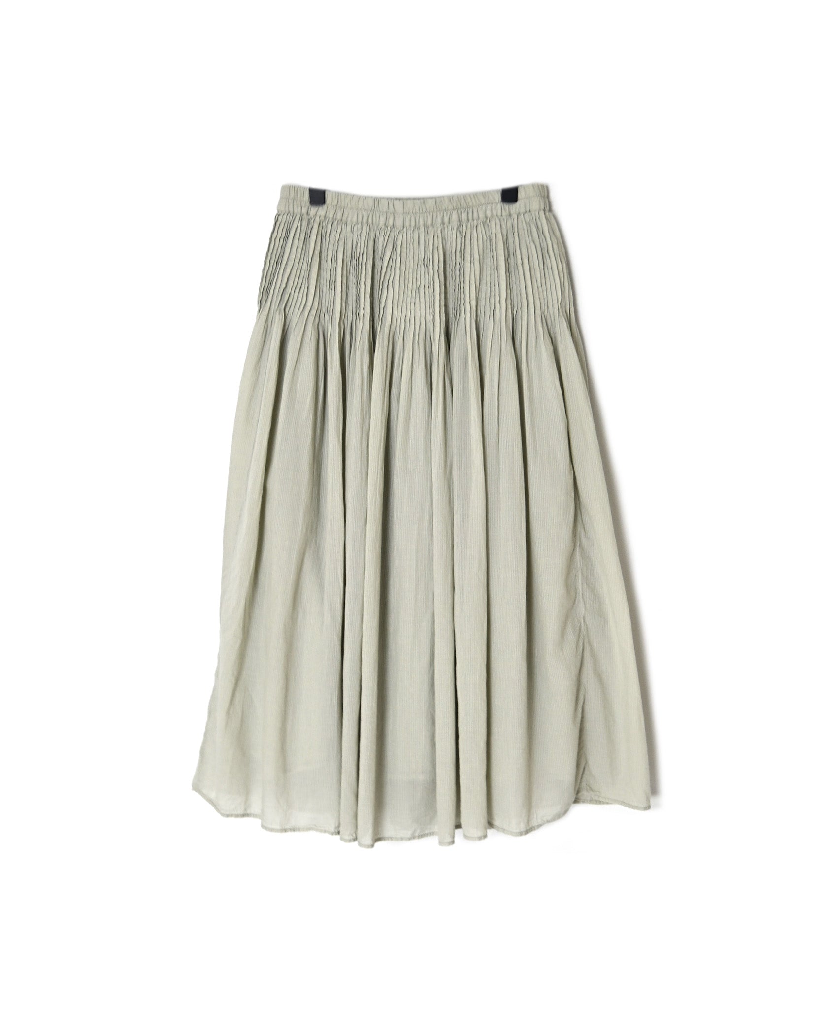 NMDS26515D 80s ORGANIC VOILE STRIPE (OVERDYE) MINI PINTUCK FLARED SKIRT