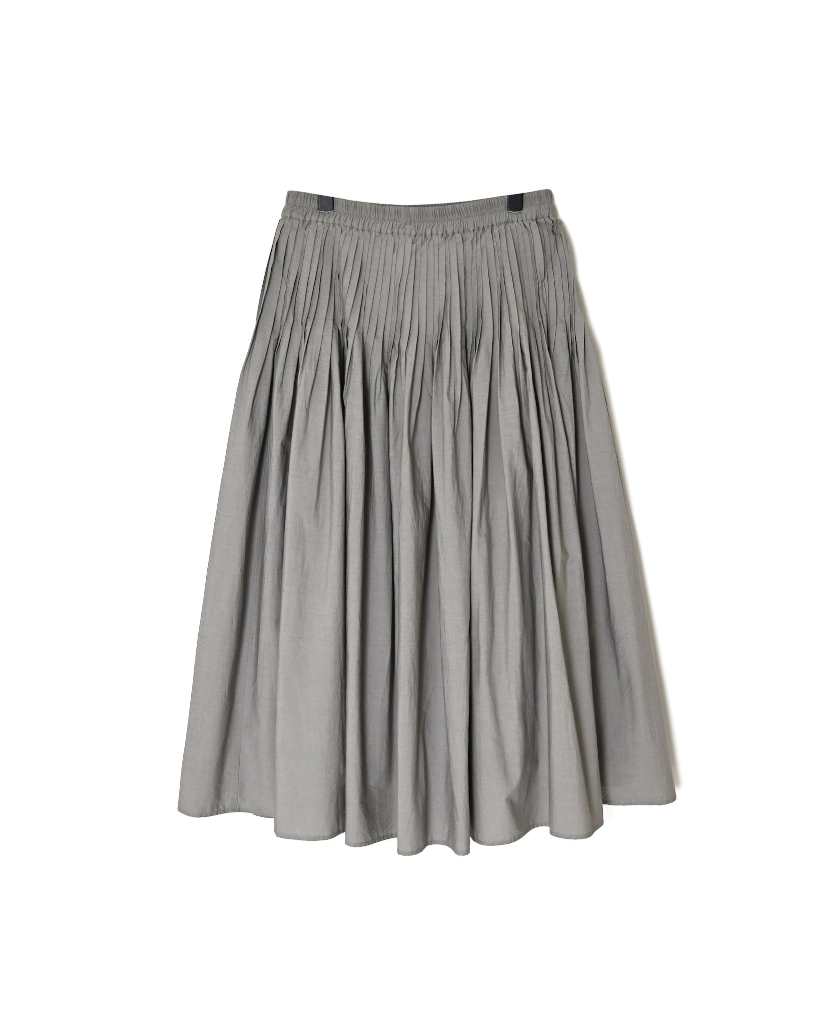 NMDS26535 60s ORGANIC POPLIN PLAIN PINTUCK FLARED SKIRT