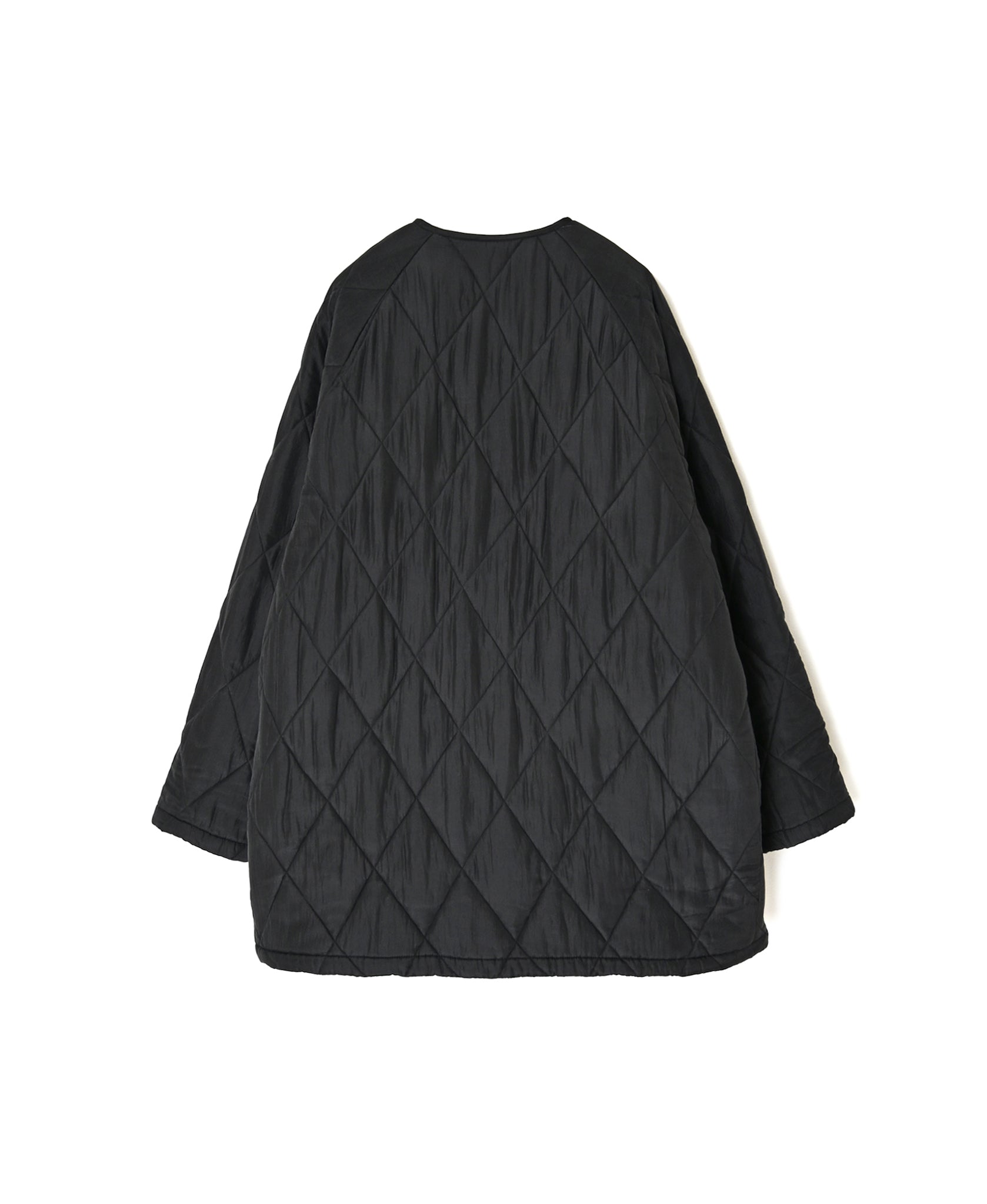 NMDS26551 BANGALORE SILK PLAIN PADDED C-NECK SHORT COAT