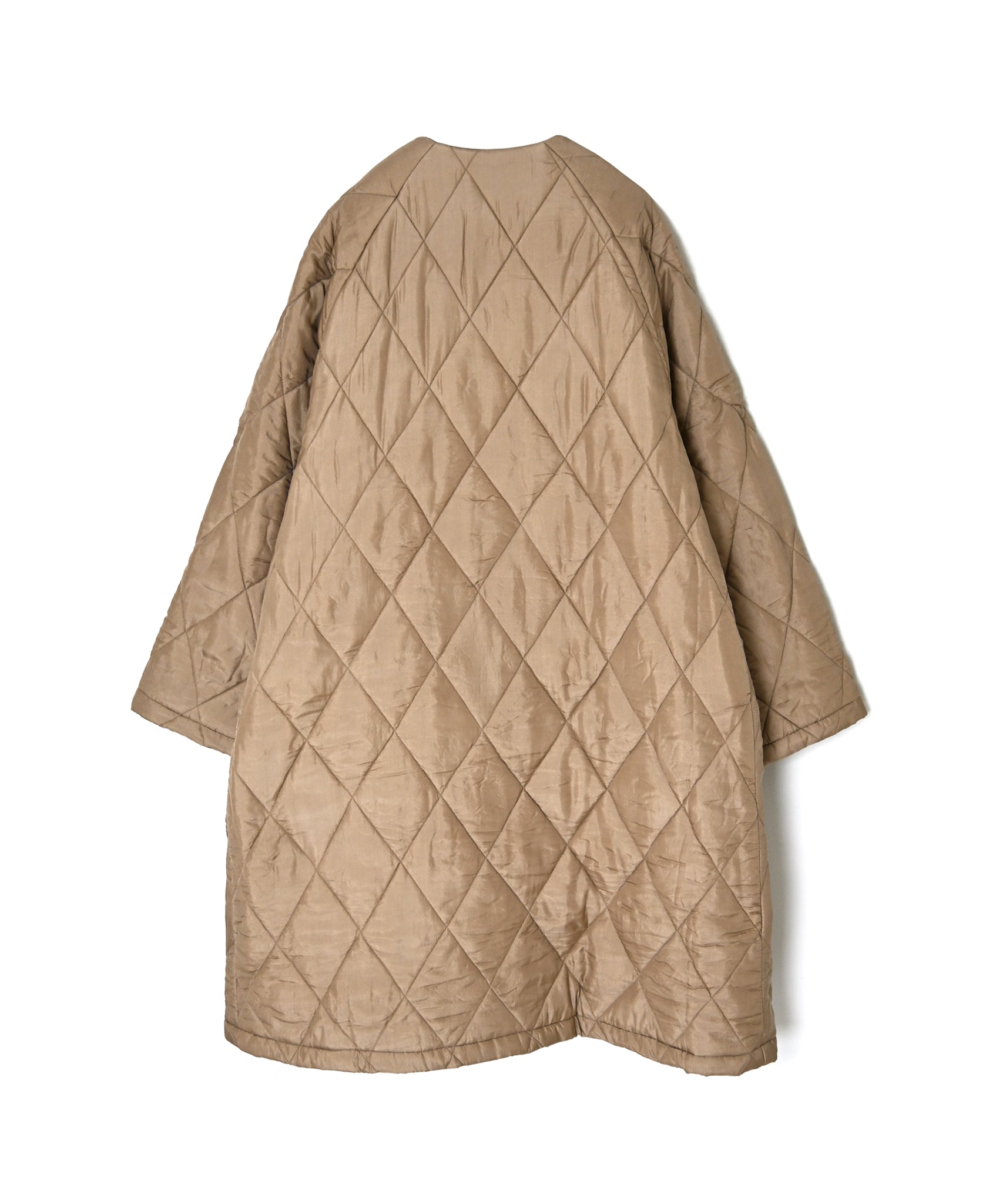 NMDS26552 BANGALORE SILK PLAIN PADDED NO COLLAR DOUBLE COAT