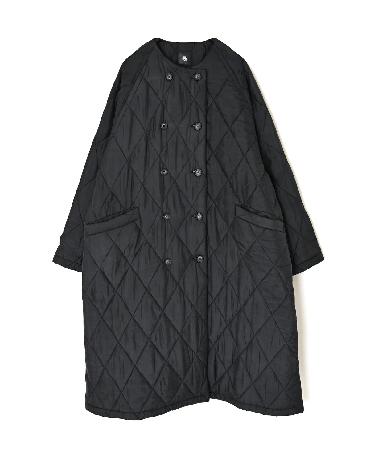NMDS26552 BANGALORE SILK PLAIN PADDED NO COLLAR DOUBLE COAT