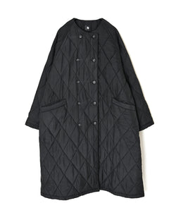 NMDS26552 BANGALORE SILK PLAIN PADDED NO COLLAR DOUBLE COAT