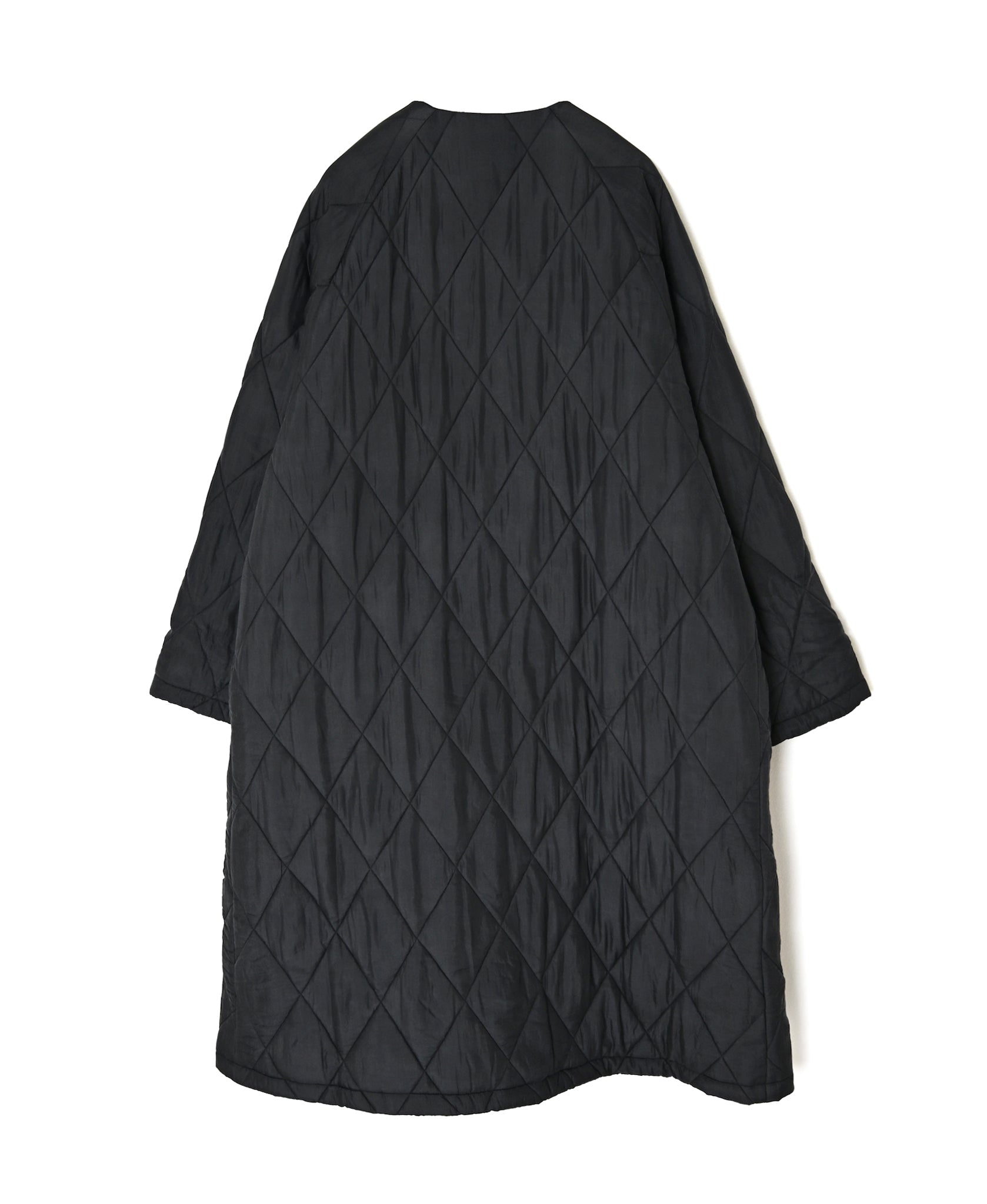 NMDS26552 BANGALORE SILK PLAIN PADDED NO COLLAR DOUBLE COAT