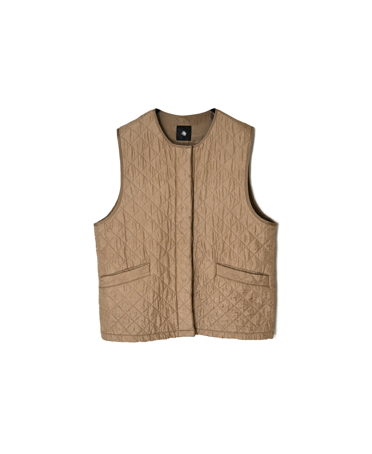 NMDS26554 BANGALORE SILK PLAIN QUILTED C-NECK VEST