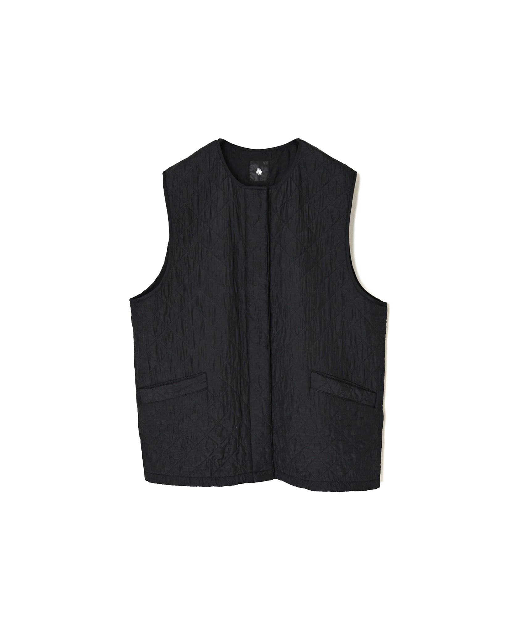 NMDS26554 BANGALORE SILK PLAIN QUILTED C-NECK VEST