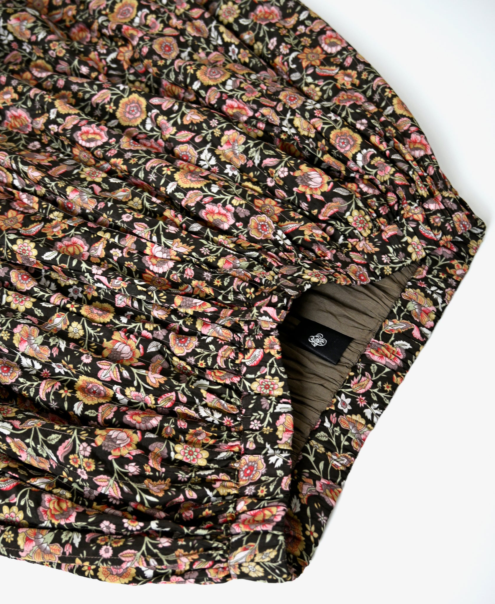 NMDS26564 BANGALORE SILK FLOWER PRINT STITCHED GATHERED SKIRT