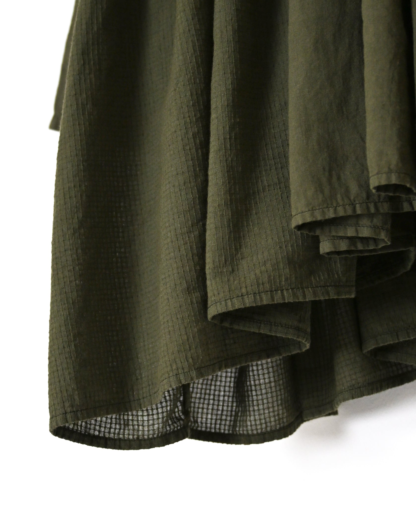 NMDS26601D ORGANIC MICRO CHECK&VOILE PLAIN PATCHWORK OVERDYE MINI PINTUCK PULLOVER