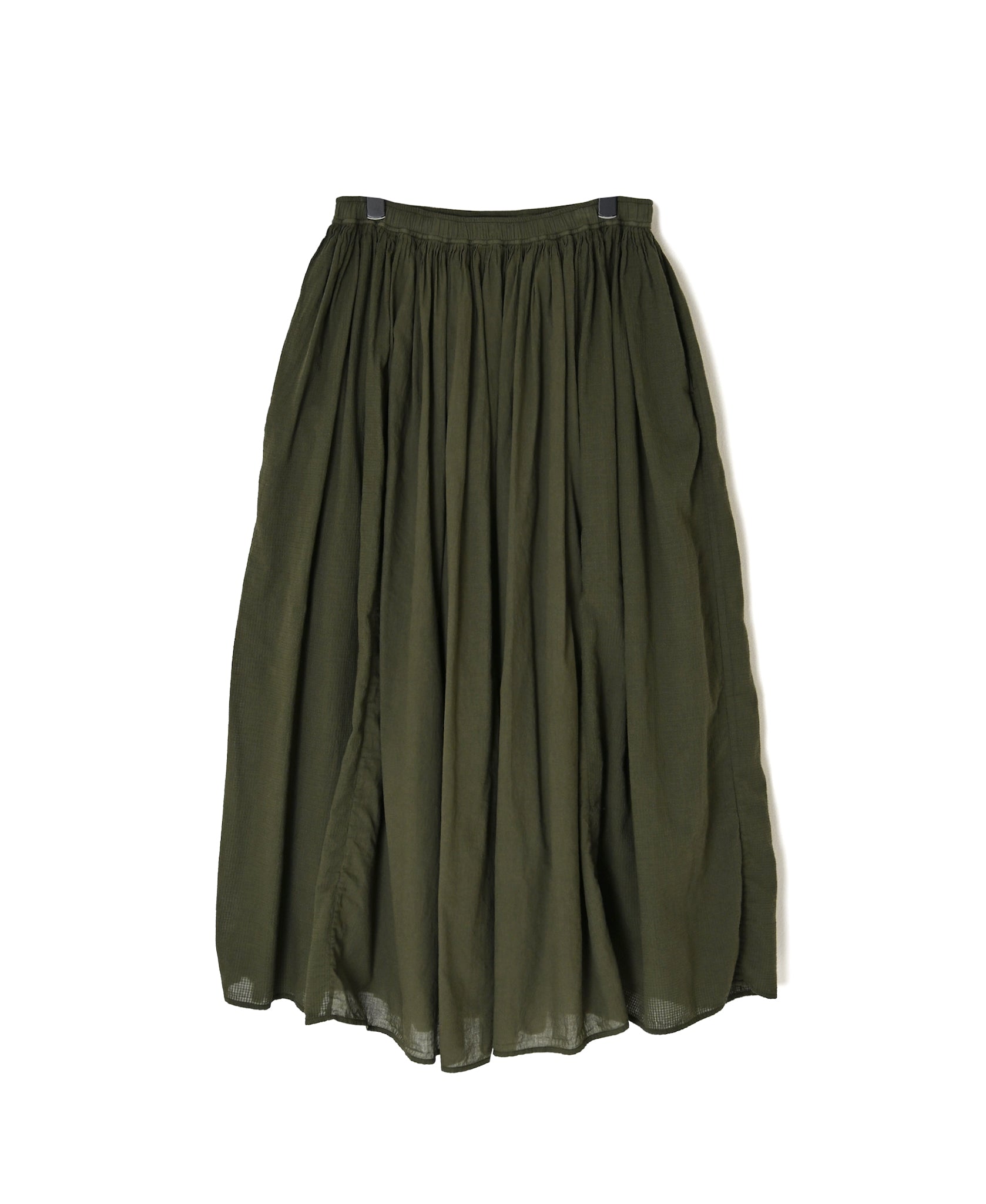 NMDS26605D ORGANIC MICRO CHECK&VOILE PLAIN PATCHWORK OVERDYE RAJASTHAN GATHERED SKIRT