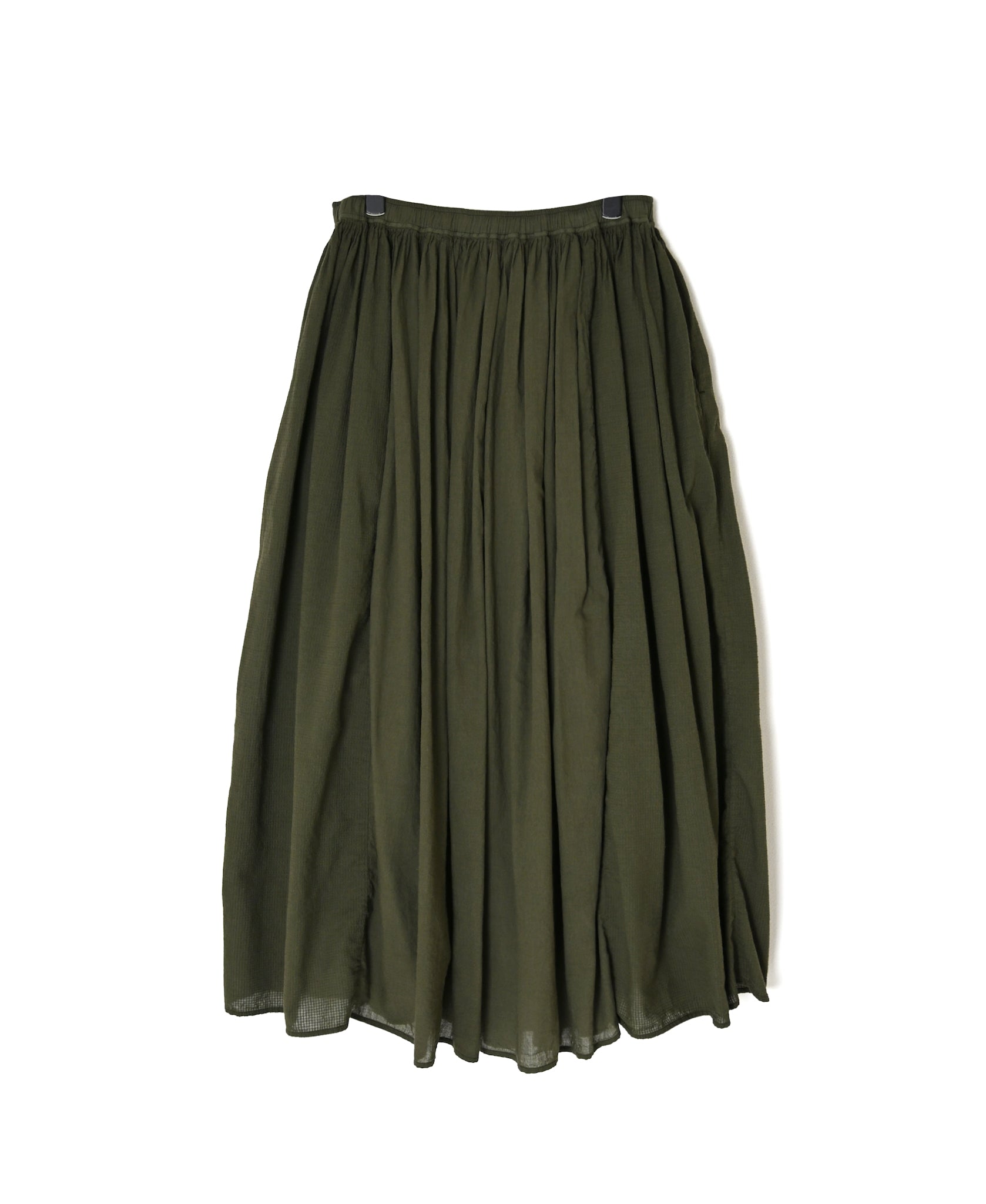 NMDS26605D ORGANIC MICRO CHECK&VOILE PLAIN PATCHWORK OVERDYE RAJASTHAN GATHERED SKIRT