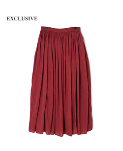NMDS26605D ORGANIC MICRO CHECK&VOILE PLAIN PATCHWORK OVERDYE RAJASTHAN GATHERED SKIRT
