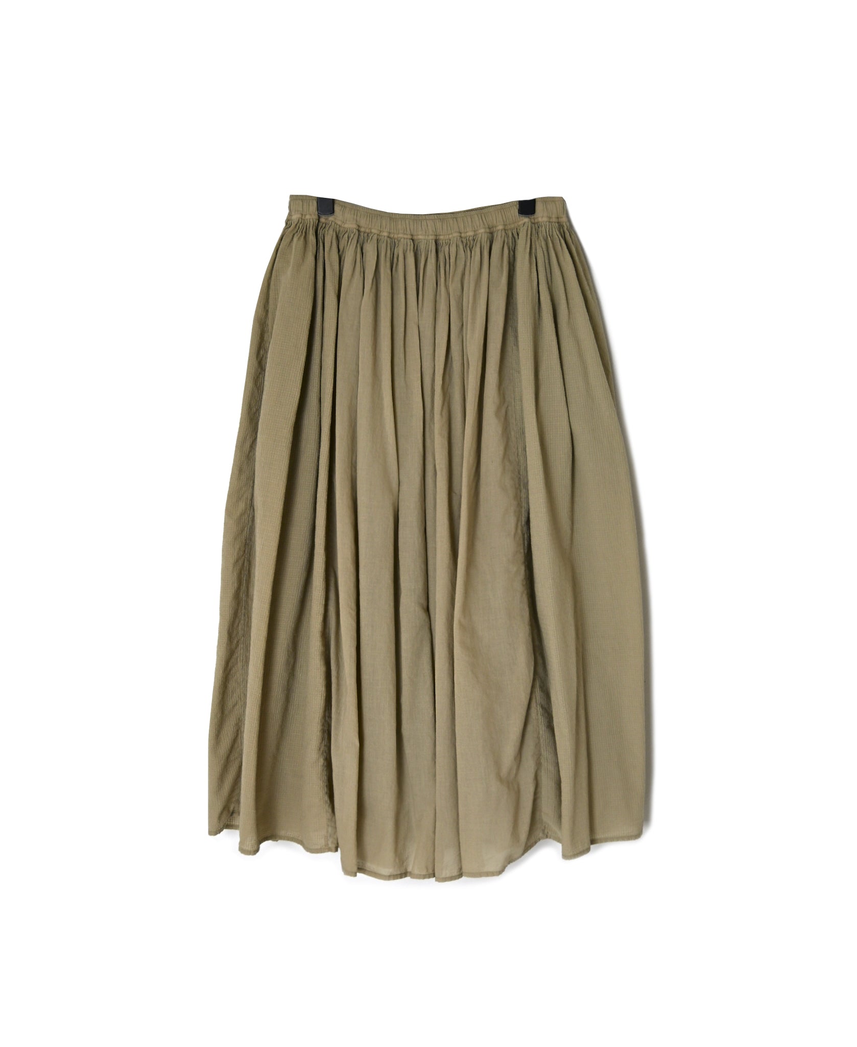 NMDS26605D ORGANIC MICRO CHECK&VOILE PLAIN PATCHWORK OVERDYE RAJASTHAN GATHERED SKIRT