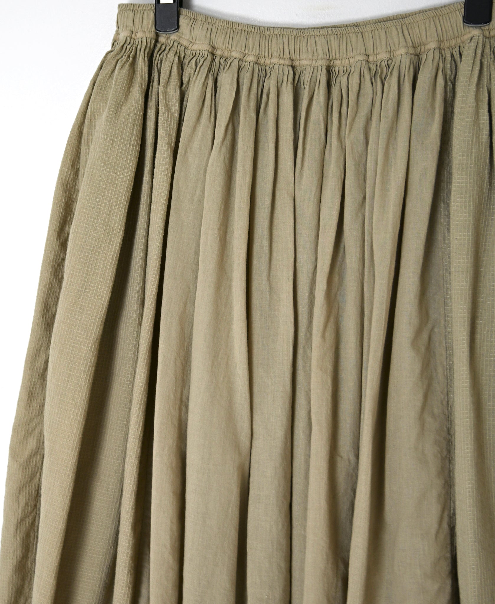NMDS26605D ORGANIC MICRO CHECK&VOILE PLAIN PATCHWORK OVERDYE RAJASTHAN GATHERED SKIRT