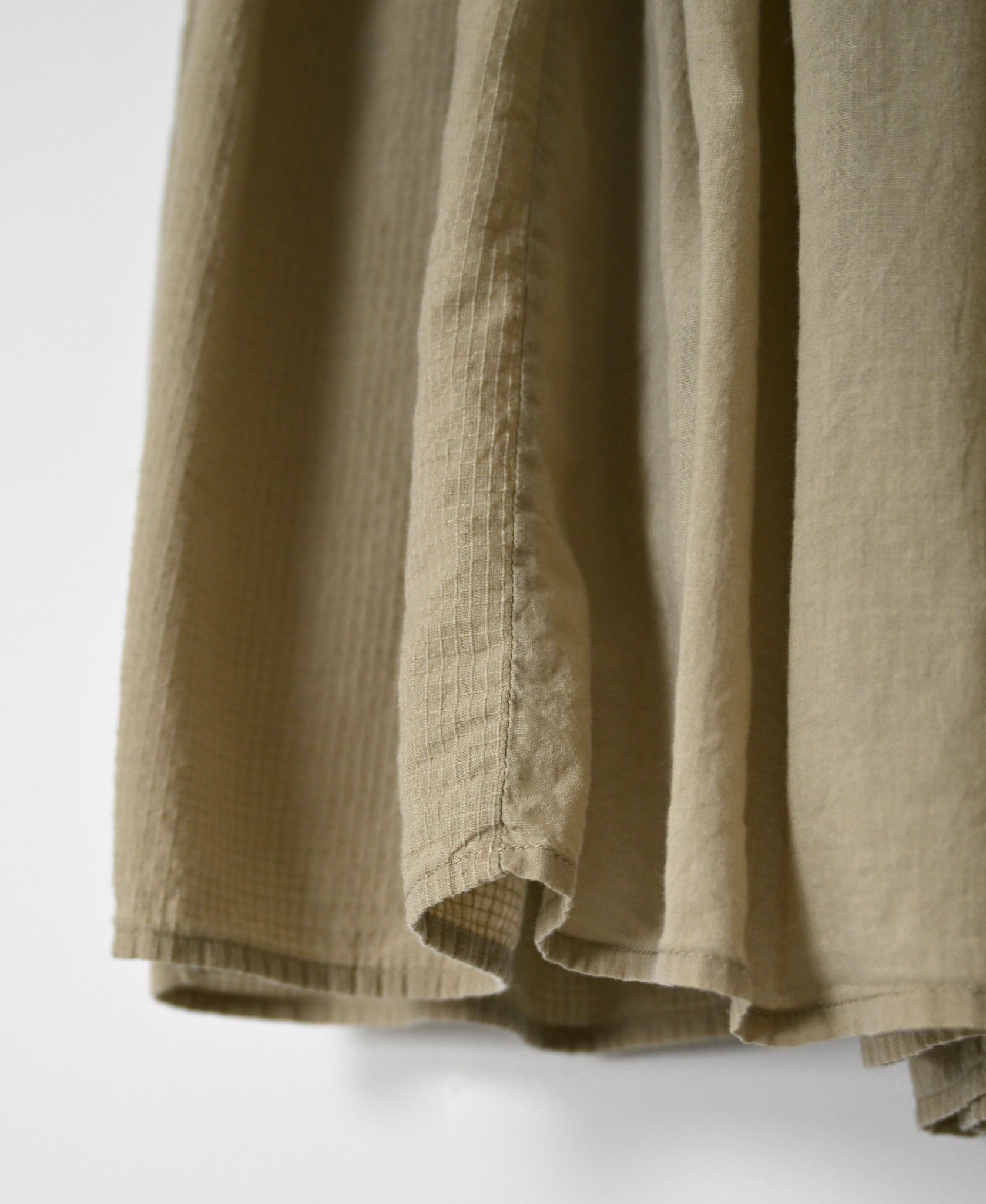 NMDS26605D ORGANIC MICRO CHECK&VOILE PLAIN PATCHWORK OVERDYE RAJASTHAN GATHERED SKIRT