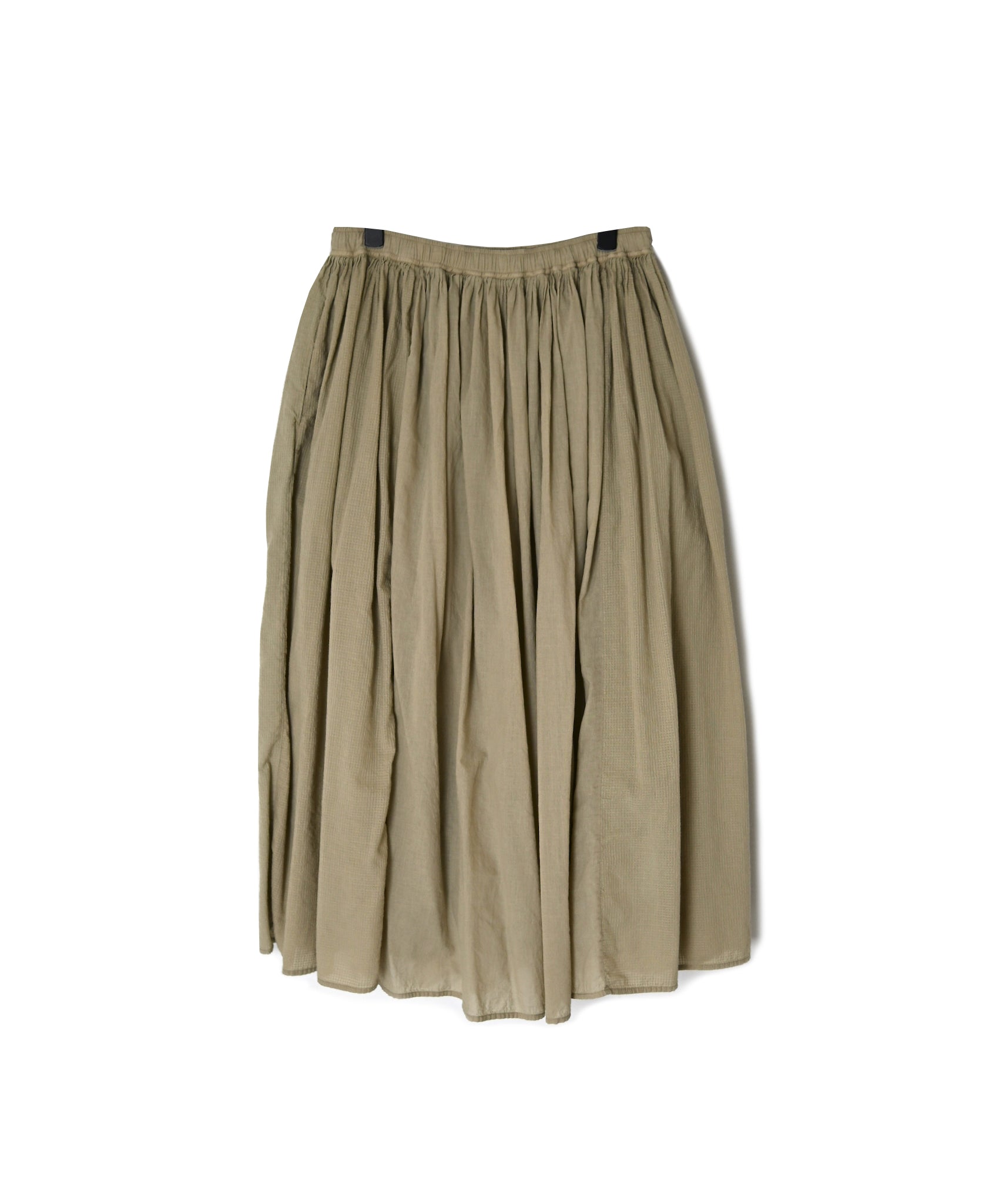 NMDS26605D ORGANIC MICRO CHECK&VOILE PLAIN PATCHWORK OVERDYE RAJASTHAN GATHERED SKIRT