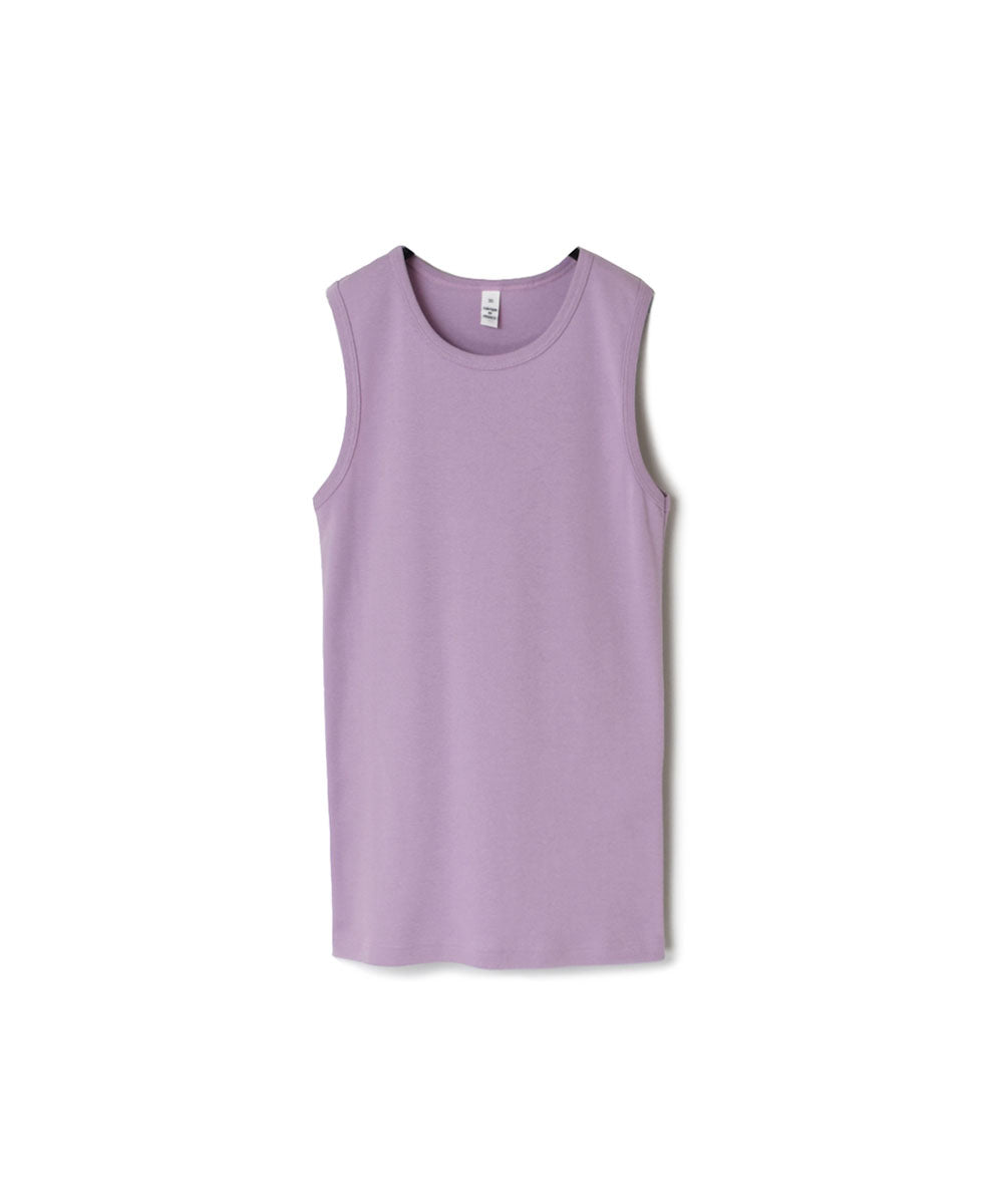 NMF1801 COTTON PEIGNE CREW-NECK SLEEVELESS