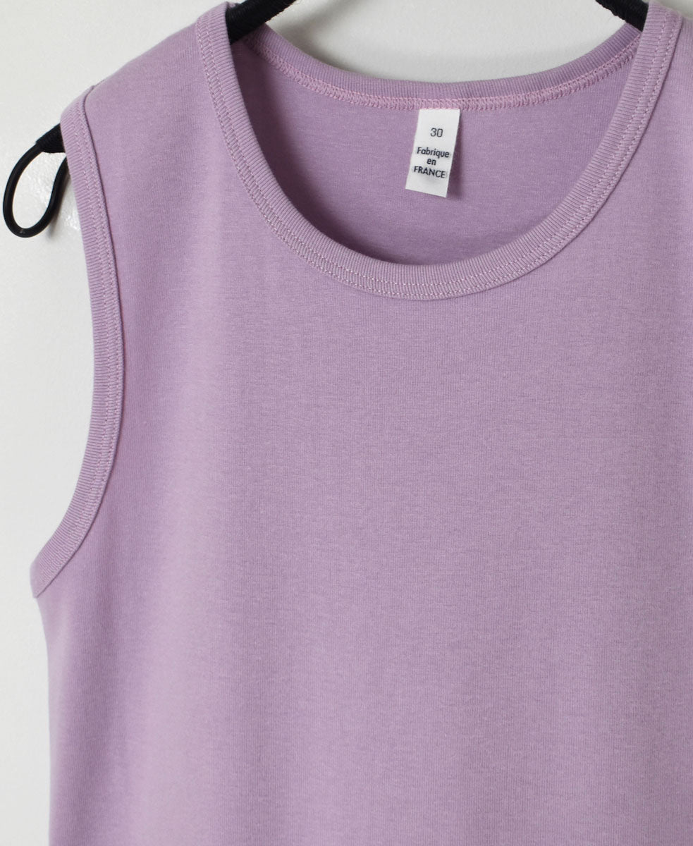 NMF1801 COTTON PEIGNE CREW-NECK SLEEVELESS