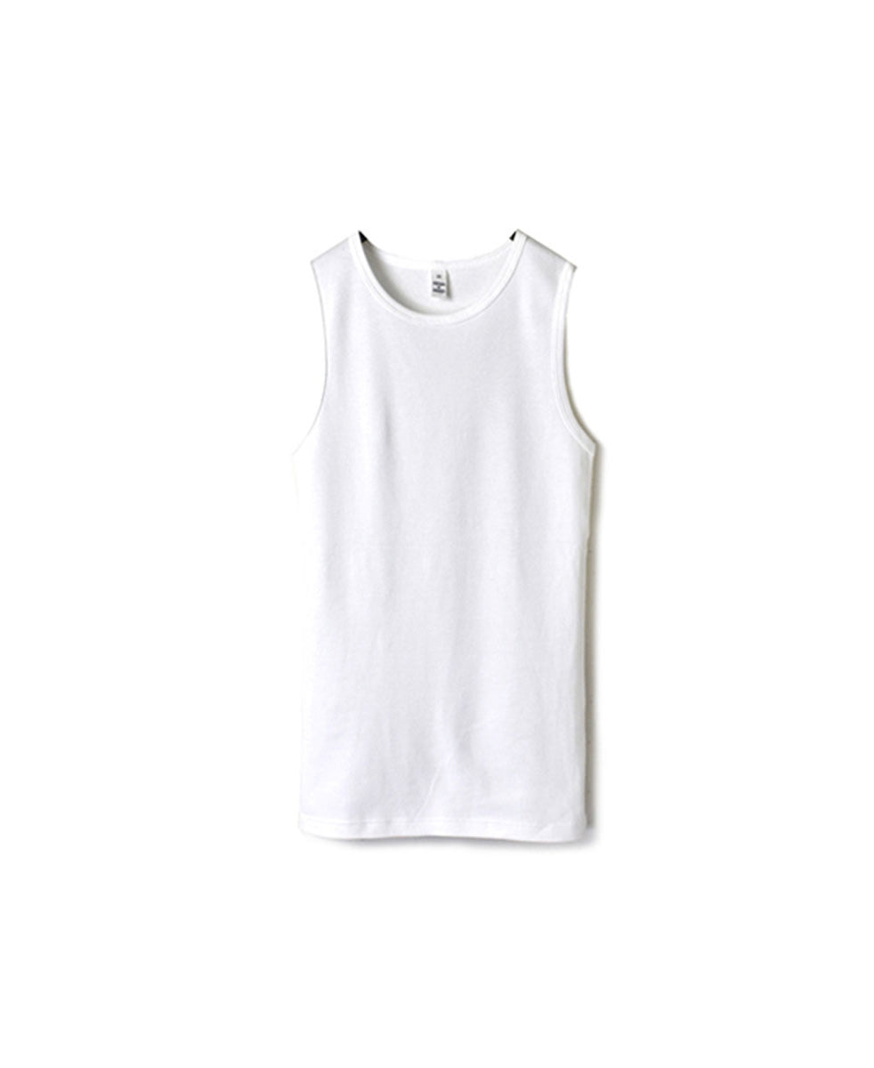 NMF1801 COTTON PEIGNE CREW-NECK SLEEVELESS