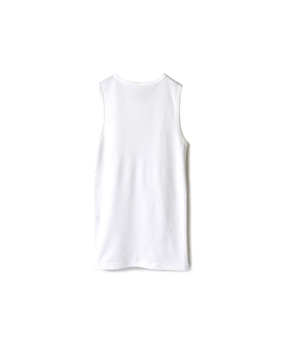 NMF1801 COTTON PEIGNE CREW-NECK SLEEVELESS