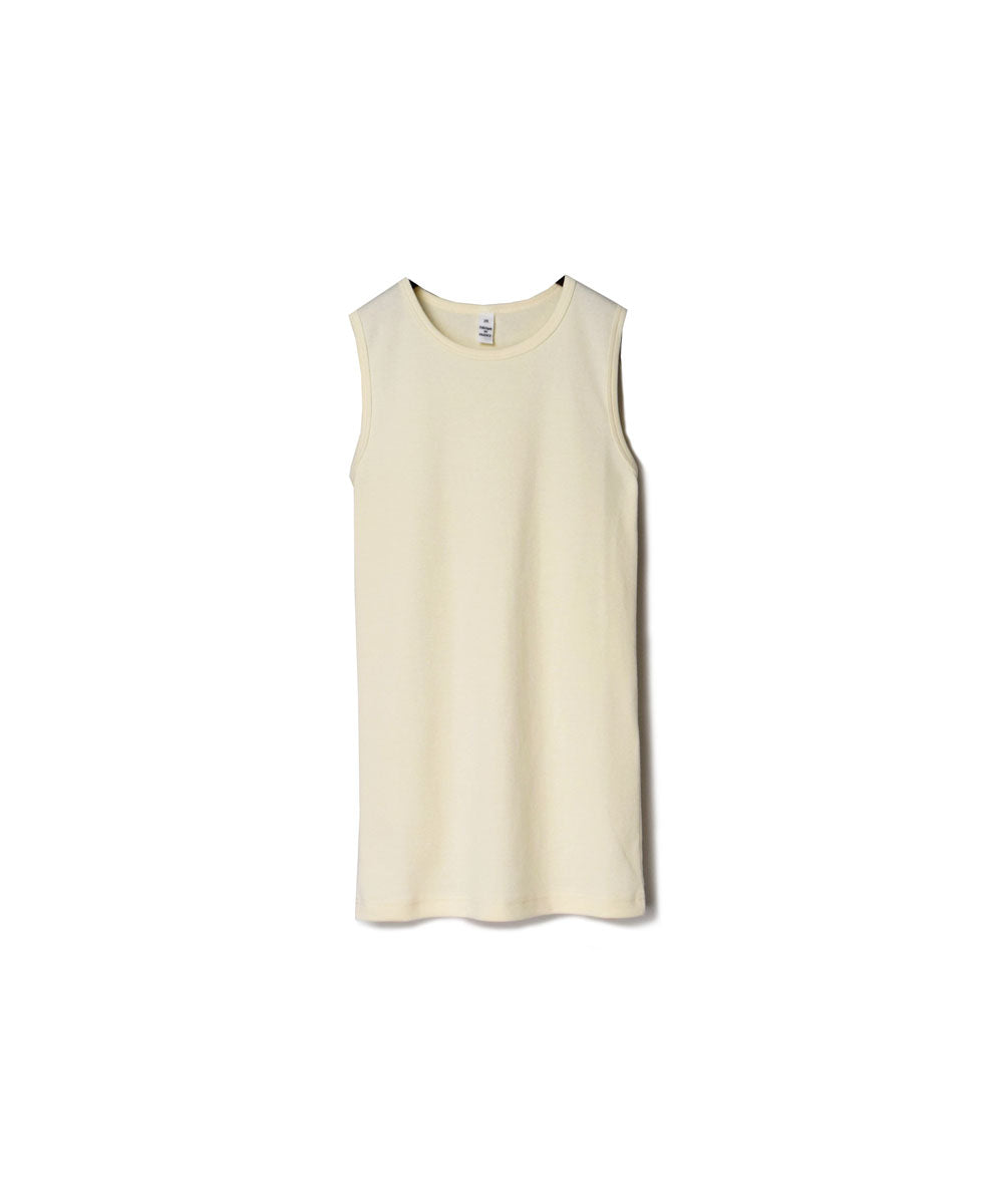 NMF1801 COTTON PEIGNE CREW-NECK SLEEVELESS